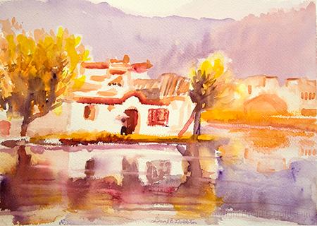 HongCunreflections.jpg - Ancient water village of Hong Cun near Huangshan in China