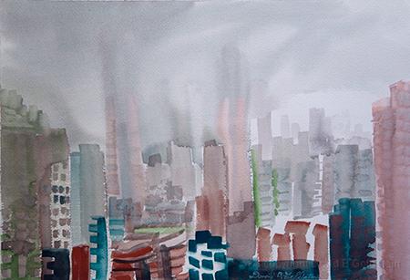 midlevelmist.jpg - Atmosphere taking over the buildings of Mid-levels, Hong Kong